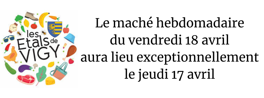 Marché hebdomadaire jeudi 17 avril 2025