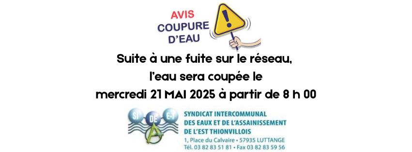 AVIS de coupure d’eau