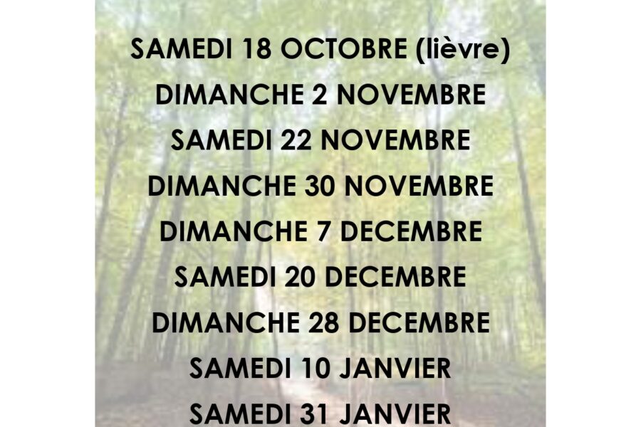 Dates des battues de chasse