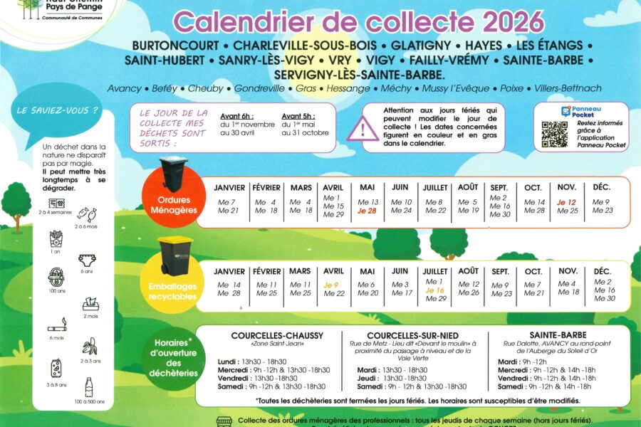 Calendriers de collecte 2026